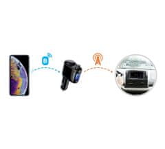 BASEUS Locomotive Bluetooth FM Transmitter MP3 avtomobilski adapter 2x USB 3.4A, črna