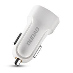 DUDAO R7 avtomobilski adapter 2x USB 2.4A + 3in1 Lightning / Type C / micro USB, biela