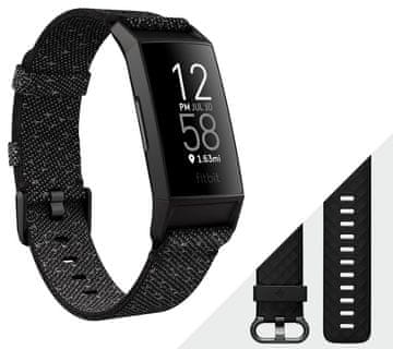 Fitbit Charge 4 pametna zapestnica, s tkanim paščkom, črna