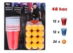 Beer Pong družabna igra, 24 kozarčkov in 24 žogic