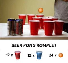 Beer Pong družabna igra, 24 kozarčkov in 24 žogic