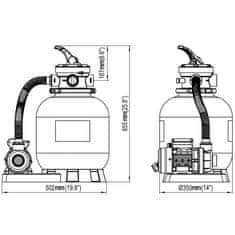 Greatstore Črpalka s peščenim filtrom 600 W 17000 l/h