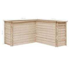 Vidaxl Visoka greda 150x150x80 cm trdna borovina