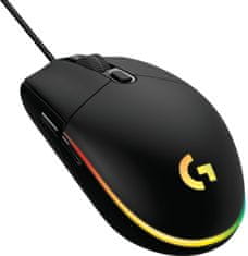 Logitech G102 LightSync gaming miška, črna