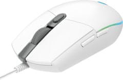 Logitech G102 LightSync gaming miška, bela