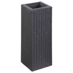 Vidaxl Visok cvetlični lonec 28x28x80 cm poli ratan črn