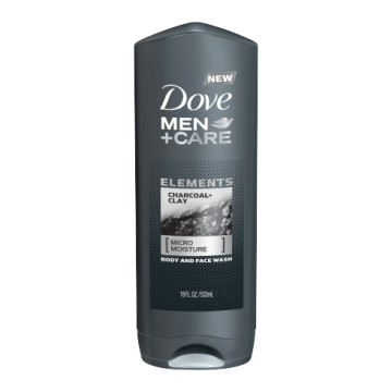Dove Men+Care Charcoal & Clay gel za prhanje, 250 ml