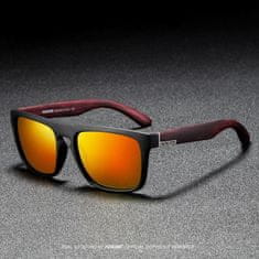 KDEAM Sunbury 12 sončna očala, Black / Wood Red