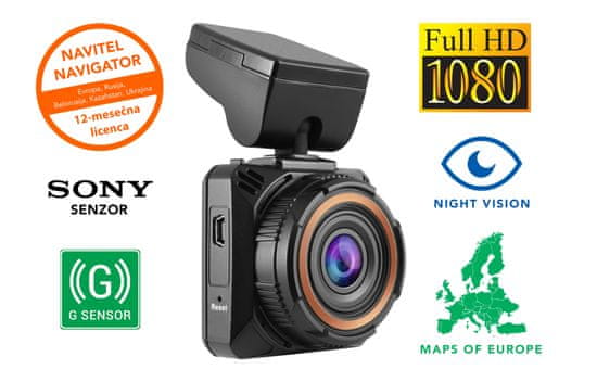 Navitel R650 NV avto kamera (spletna kamera), SONY senzor, 1920x1080, Night Vision, + navigacijske karte Evrope - Odprta embalaža