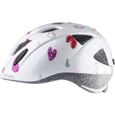 Ximo otroška kolesarska čelada, belo-roza, 45-49