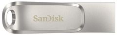 SanDisk Ultra Dual Drive Luxe USB ključek, 64 GB, srebrn