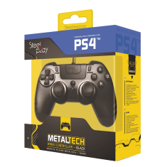 Steelplay MetalTech Black žični igralni plošček (PS4)