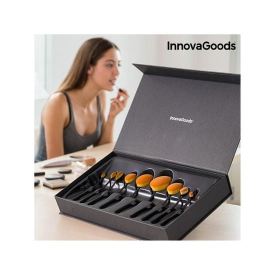 InnovaGoods komplet ovalnih čopičev za ličenje, 11-delni