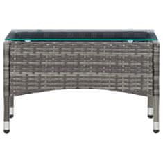 Vidaxl Klubska mizica siva 60x40x36 cm poli ratan