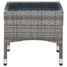 Vidaxl Klubska mizica siva 60x40x36 cm poli ratan