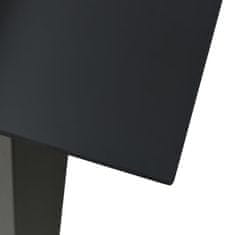 Vidaxl Vrtna jedilna miza črna 150x80x74 cm jeklo in steklo