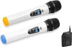 Trevi EM 420-R, brezžični ročni mikrofon, bel, 2 kos