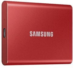 Samsung T7 zunanji SSD disk, 2 TB, Type-C USB 3.2 Gen2 V-NAND UASP, rdeč