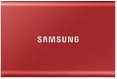 Samsung T7 zunanji SSD disk, 2 TB, Type-C USB 3.2 Gen2 V-NAND UASP, rdeč