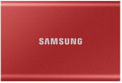 Samsung T7 zunanji SSD disk, 500 GB, USB 3.2 Gen2, rdeč