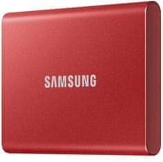 Samsung T7 zunanji SSD disk, 2 TB, Type-C USB 3.2 Gen2 V-NAND UASP, rdeč