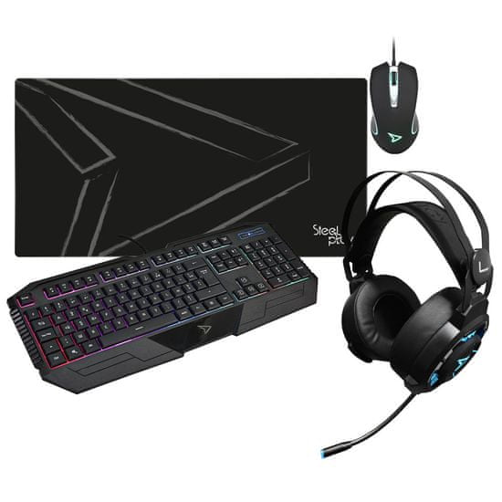 Steelplay Mega Gaming Pack namizni komplet, miška + tipkovnica + slušalke + podloga za miško (PC)