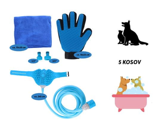 PET Komplet za kopanje in česanje hišnih ljubljenčkov