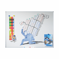Piši-Briši AluFrame magnetna tabla, 45 x 60 cm, bela + pribor