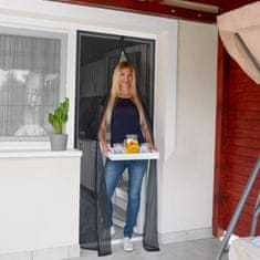Delight Solarni paket proti komarjem – magnetna mreža za vrata črna 210x100cm + 3x komarnik za okno 150×150cm črn + UV LED solarna past za insekte