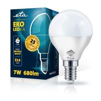  ETA LED žarnica, P45, E14, 7 W, nevtralno bela 