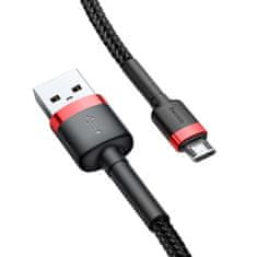 BASEUS Cafule kabel USB / micro USB QC 3.0 1.5A 2m, črna/rdeč