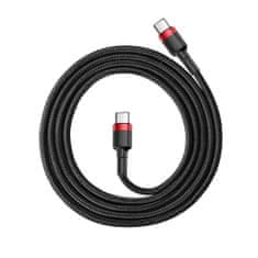 BASEUS Cafule kabel USB-C / USB-C 60W QC 3.0 1m, Črna/Rdeč