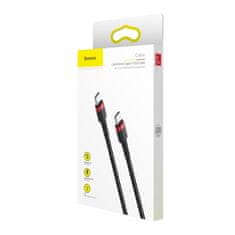 BASEUS Cafule kabel USB-C / USB-C 60W QC 3.0 1m, Črna/Rdeč