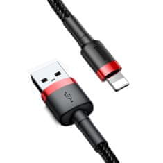 BASEUS Cafule kabel USB / Lightning QC3.0 1m, črna/rdeč
