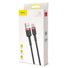 BASEUS Cafule kabel USB / USB-C QC 3.0 2A 3m, črna/rdeč