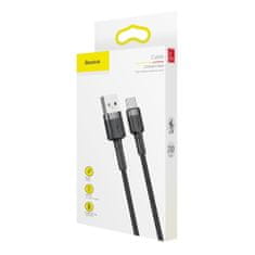 BASEUS Cafule kabel USB / USB-C Quick Charge 3.0 2m, črna/siva