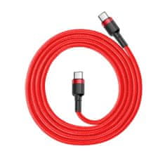 BASEUS Cafule kabel USB-C / USB-C 60W QC 3.0 1m, Rdeč