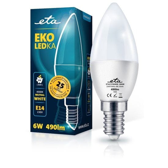 ETA LED žarnica, E14, 6 W, nevtralno bela