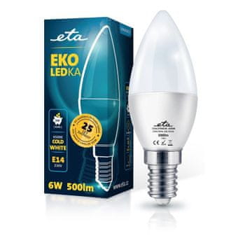  ETA LED žarnica, E14, 6 W, hladno bela 