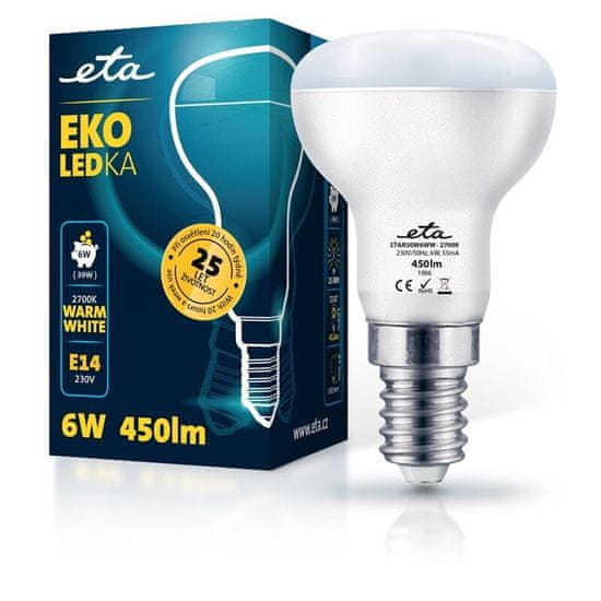 ETA LED žarnica, R50, E14, 6 W, toplo bela