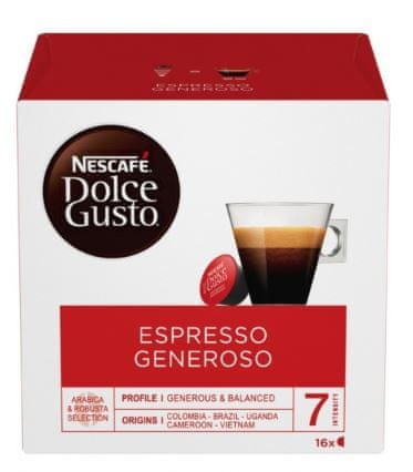 NESCAFÉ Dolce Gusto Espresso Generoso kava 112g (16 kapsul), trojno pakiranje