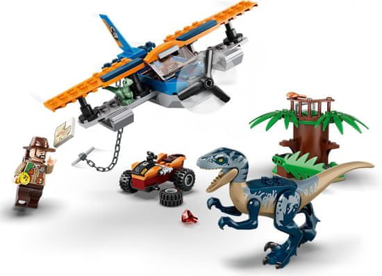 LEGO Jurassic World 75942 Velociraptor: Reševalna misija z dvokrilnikom