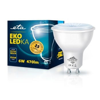  ETA LED žarnica, GU10, 6 W, nevtralno bela 