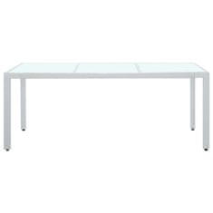 Vidaxl Vrtna miza bela 190x90x75 cm poli ratan