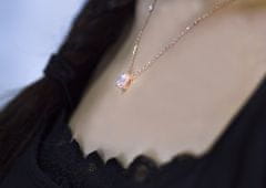Beneto Srebrna ogrlica iz srebrnega zlata s kristali AGS1135 / 47-ROSE