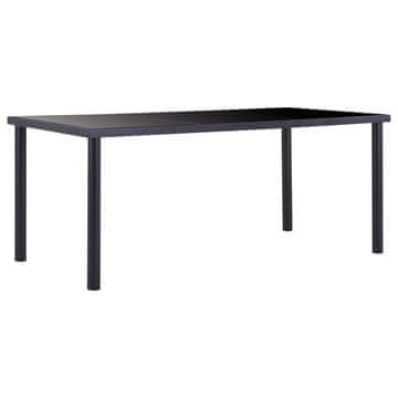 Vidaxl Jedilna miza črna 180x90x75 cm kaljeno steklo