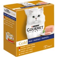 Gourmet Gold Multipack paštete z govedino, tuno, jetri in puranom, 96 x 85 g
