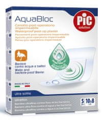 PIC Aquabloc antibakterijski pooperativni obliž, 10 x 8 cm, 5 kosov