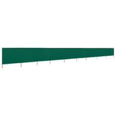 Vidaxl 9-panelni vetrobran tkanina 1200x160 cm zelen