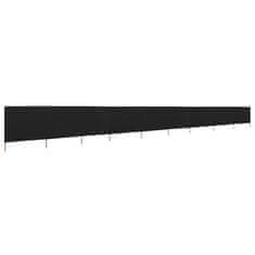 Vidaxl 9-panelni vetrobran tkanina 1200x120 cm črn